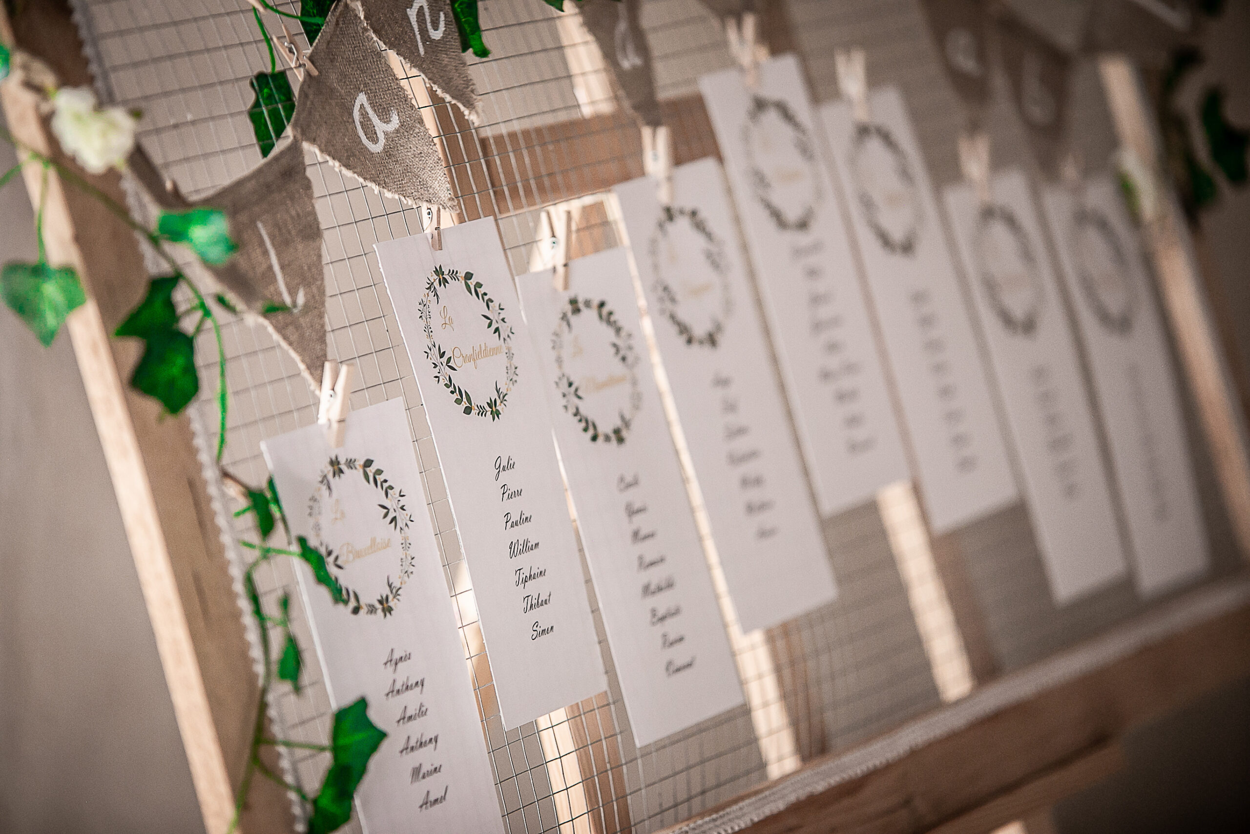 Seating plan for a wedding in a French castle